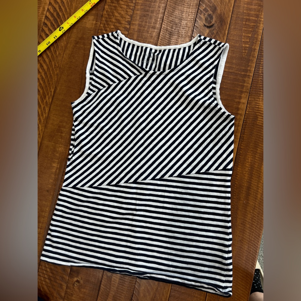 Talbots black and White Striped Top